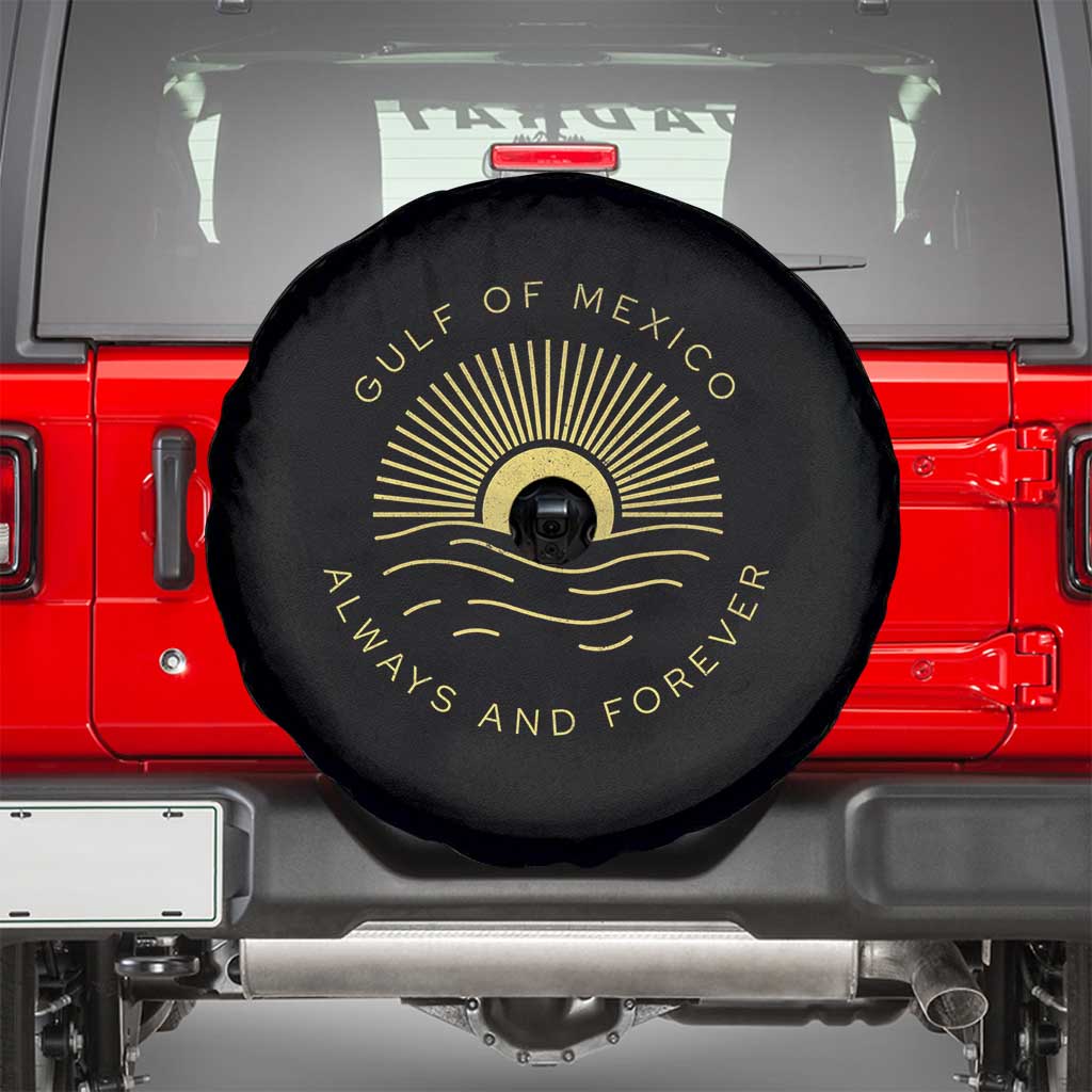 Gulf of Mexico Spare Tire Cover Always & Forever Vintage Sunset Political