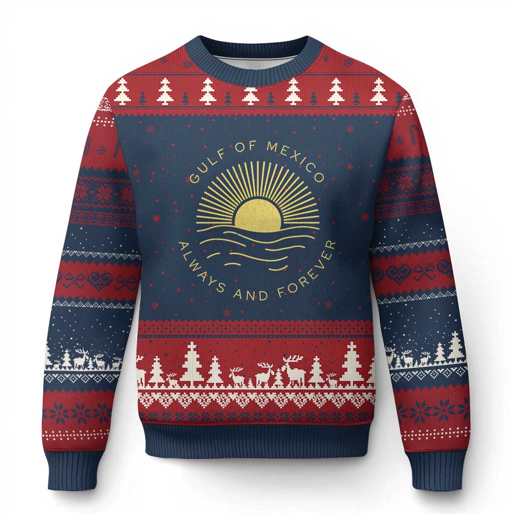 Gulf of Mexico Ugly Christmas Sweater Always & Forever Vintage Sunset Political - Wonder Print Shop