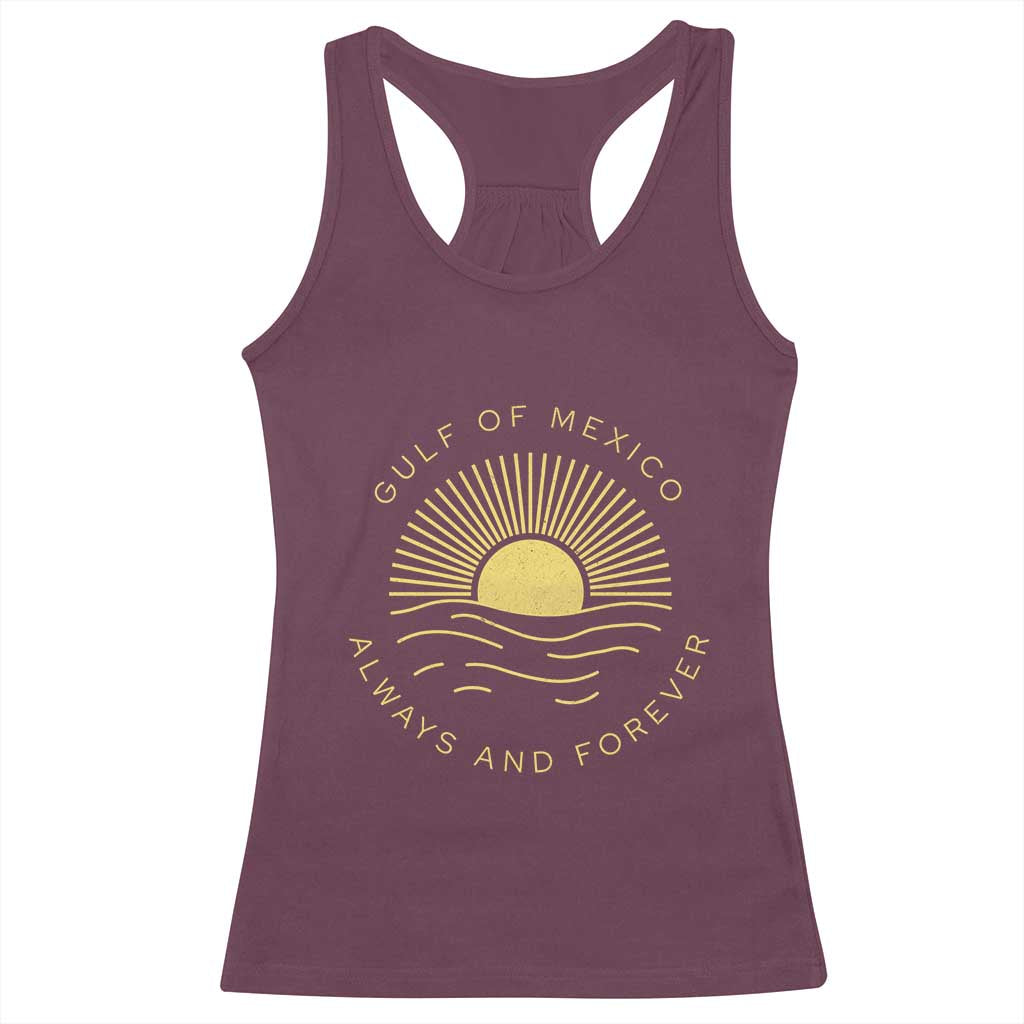Gulf of Mexico Racerback Tank Top Always & Forever Vintage Sunset Political