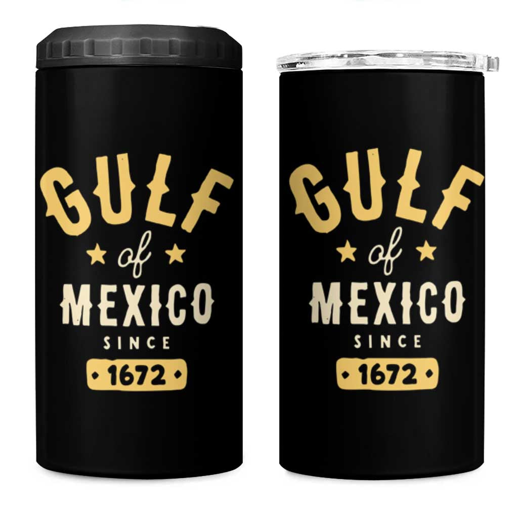 Gulf of Mexico Since 1672 4 in 1 Can Cooler Tumbler Golfo de Mexico Classic Vintage