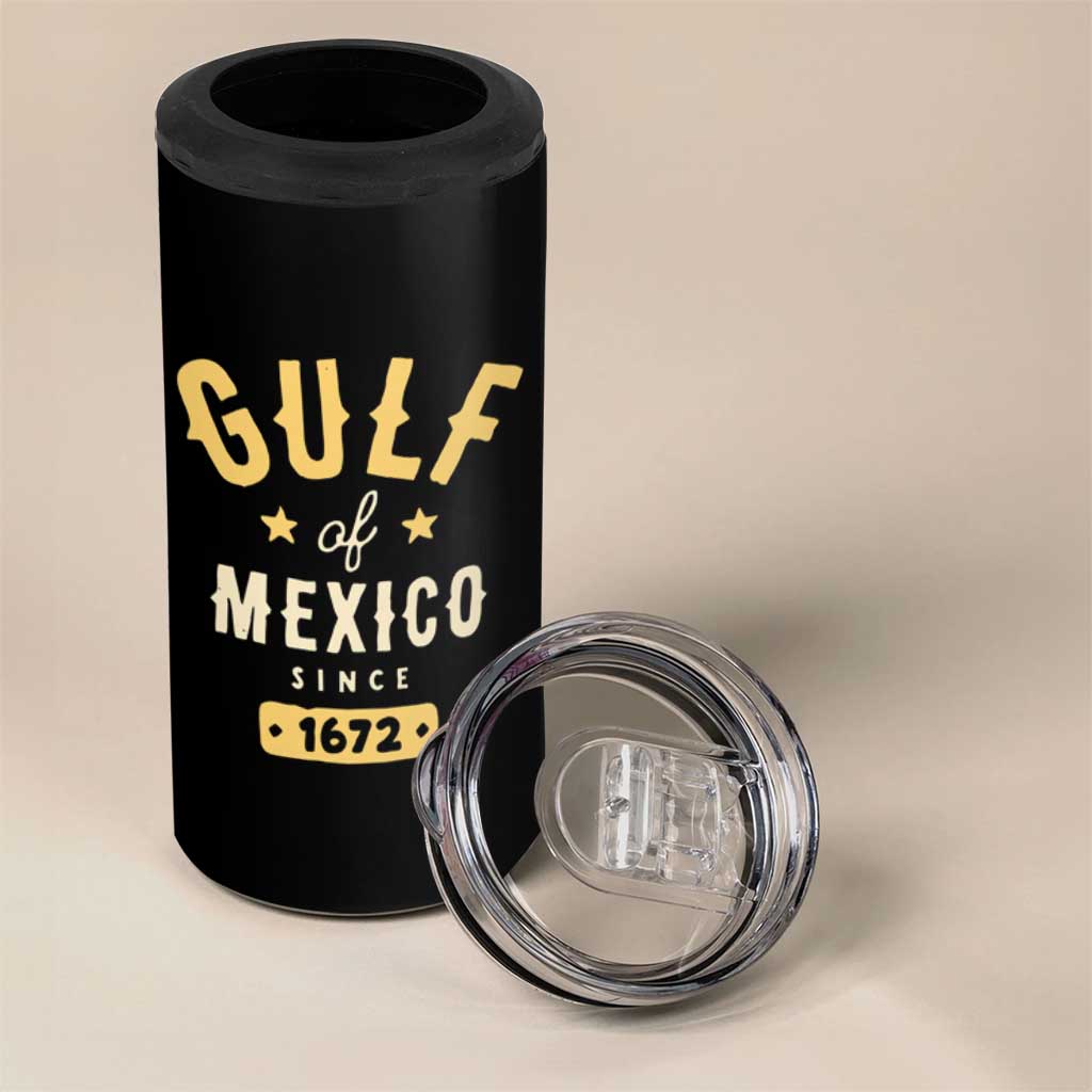 Gulf of Mexico Since 1672 4 in 1 Can Cooler Tumbler Golfo de Mexico Classic Vintage