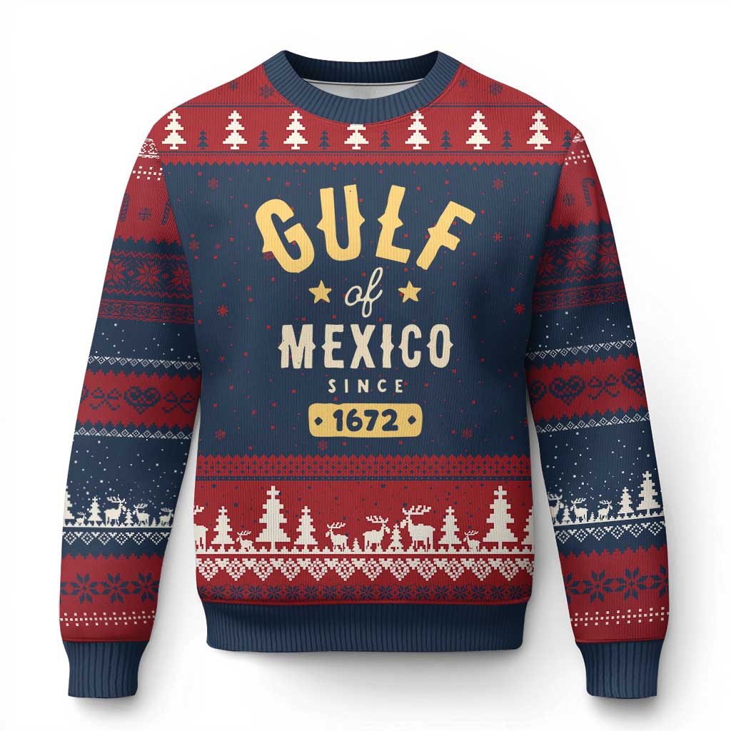 Gulf of Mexico Since 1672 Ugly Christmas Sweater Golfo de Mexico Classic Vintage - Wonder Print Shop