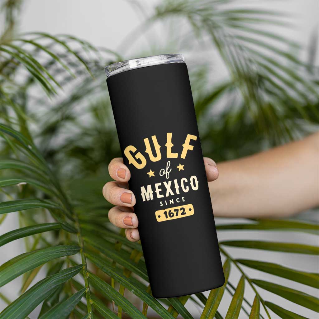 Gulf of Mexico Since 1672 Skinny Tumbler Golfo de Mexico Classic Vintage