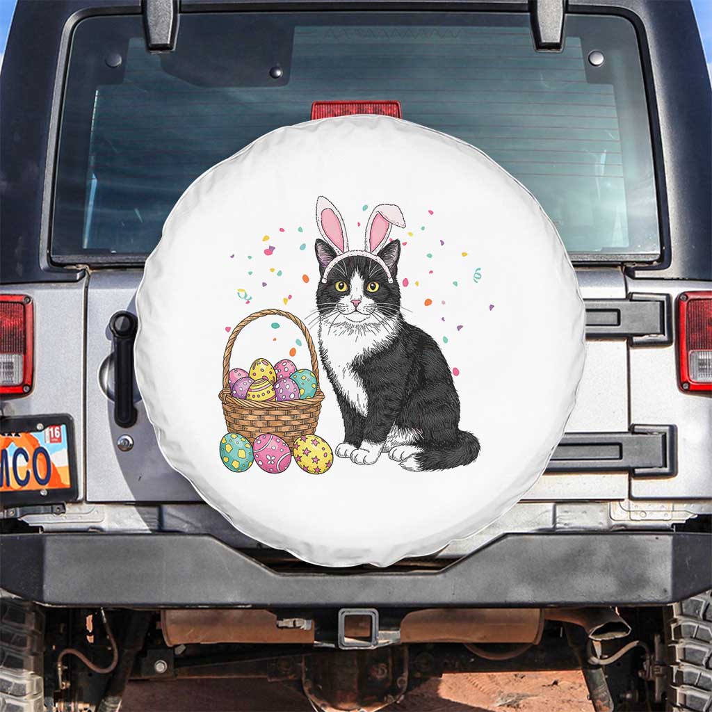 Easter Day Cat Bunny Ears Eggs Graphic Spare Tire Cover - Wonder Print Shop