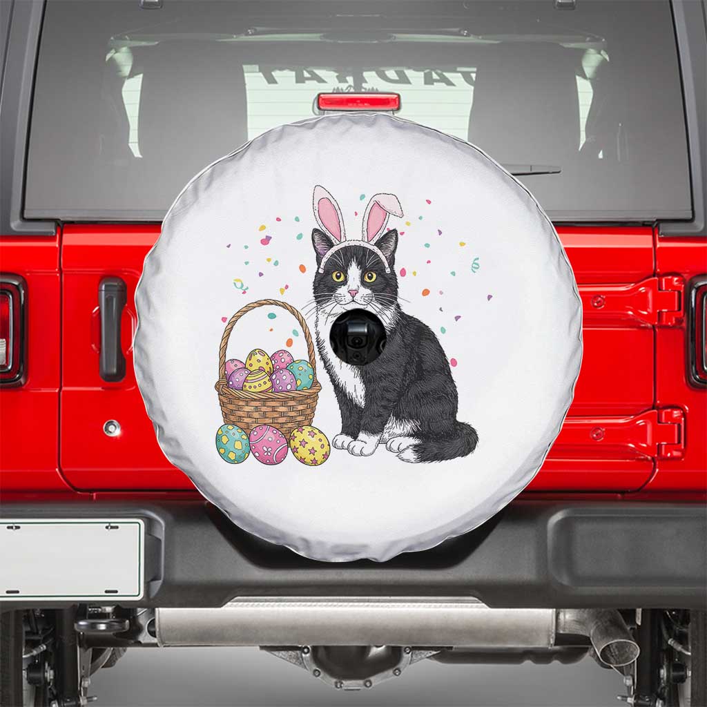 Easter Day Cat Bunny Ears Eggs Graphic Spare Tire Cover - Wonder Print Shop