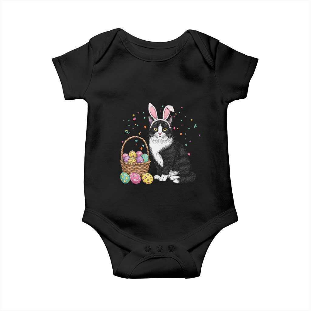 Easter Day Cat Bunny Ears Eggs Graphic Baby Onesie - Wonder Print Shop