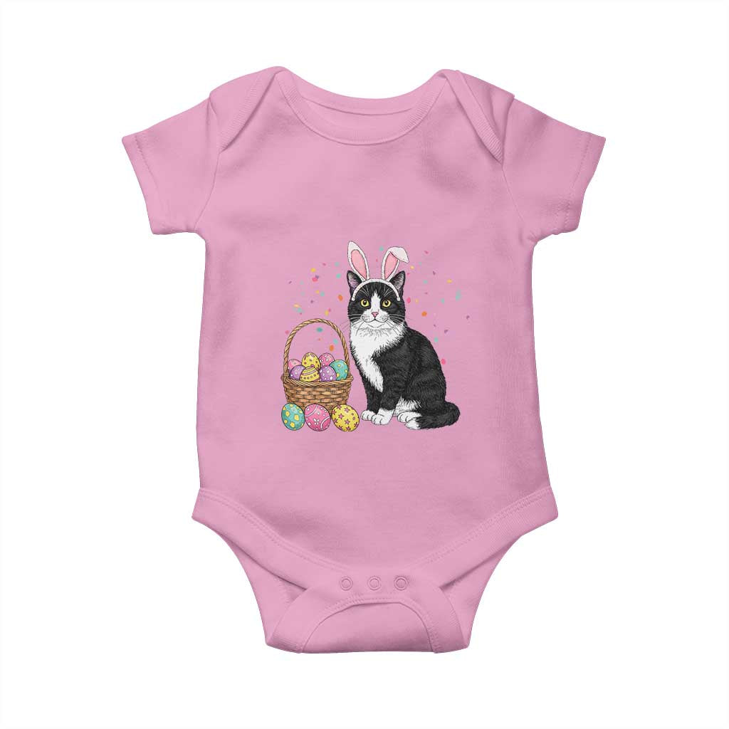 Easter Day Cat Bunny Ears Eggs Graphic Baby Onesie - Wonder Print Shop