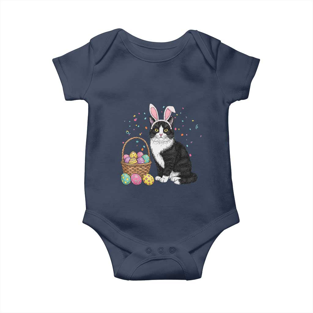 Easter Day Cat Bunny Ears Eggs Graphic Baby Onesie - Wonder Print Shop