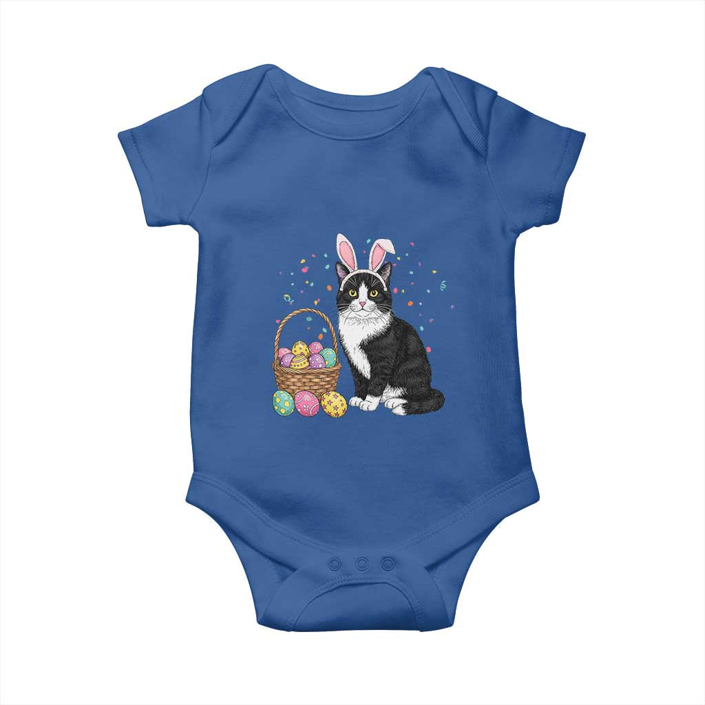 Easter Day Cat Bunny Ears Eggs Graphic Baby Onesie - Wonder Print Shop