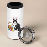 Easter Day Cat Bunny Ears Eggs Graphic 4 in 1 Can Cooler Tumbler - Wonder Print Shop