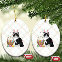 Easter Day Cat Bunny Ears Eggs Graphic Ceramic Ornament - Wonder Print Shop