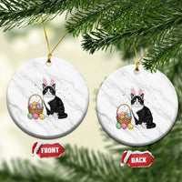Easter Day Cat Bunny Ears Eggs Graphic Ceramic Ornament - Wonder Print Shop