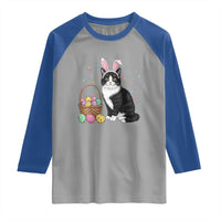 Easter Day Cat Bunny Ears Eggs Graphic Raglan Shirt - Wonder Print Shop