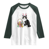Easter Day Cat Bunny Ears Eggs Graphic Raglan Shirt - Wonder Print Shop
