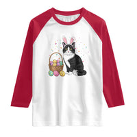 Easter Day Cat Bunny Ears Eggs Graphic Raglan Shirt - Wonder Print Shop