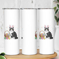 Easter Day Cat Bunny Ears Eggs Graphic Skinny Tumbler - Wonder Print Shop