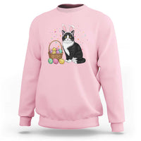 Easter Day Cat Bunny Ears Eggs Graphic Sweatshirt - Wonder Print Shop