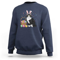 Easter Day Cat Bunny Ears Eggs Graphic Sweatshirt - Wonder Print Shop