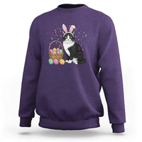 Easter Day Cat Bunny Ears Eggs Graphic Sweatshirt - Wonder Print Shop
