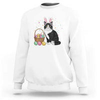 Easter Day Cat Bunny Ears Eggs Graphic Sweatshirt - Wonder Print Shop