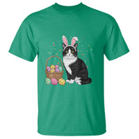Easter Day Cat Bunny Ears Eggs Graphic T Shirt - Wonder Print Shop
