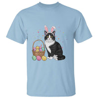 Easter Day Cat Bunny Ears Eggs Graphic T Shirt - Wonder Print Shop