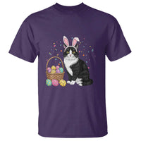 Easter Day Cat Bunny Ears Eggs Graphic T Shirt - Wonder Print Shop