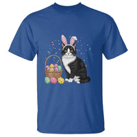 Easter Day Cat Bunny Ears Eggs Graphic T Shirt - Wonder Print Shop