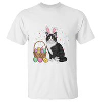 Easter Day Cat Bunny Ears Eggs Graphic T Shirt - Wonder Print Shop