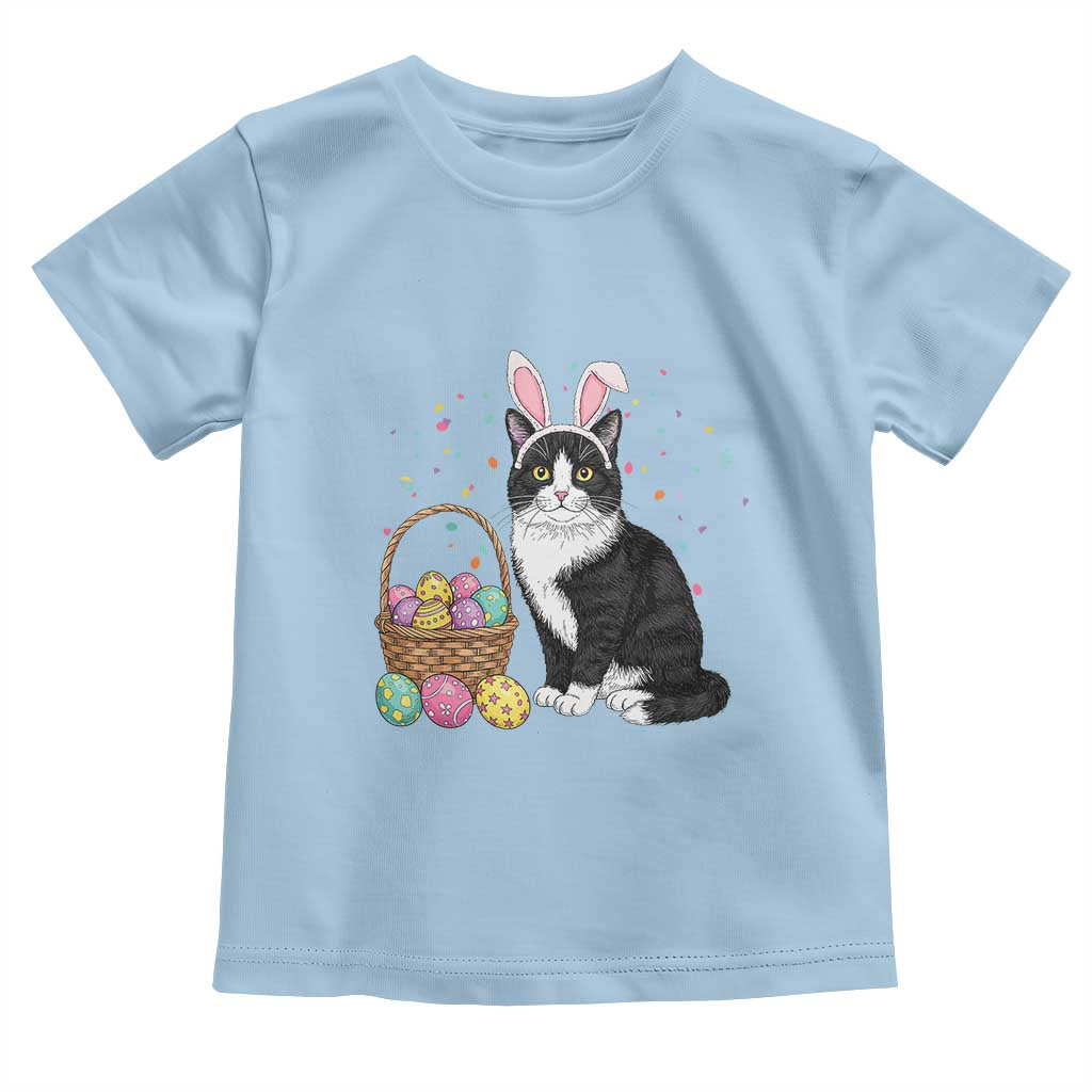 Easter Day Cat Bunny Ears Eggs Graphic Toddler T Shirt - Wonder Print Shop