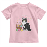 Easter Day Cat Bunny Ears Eggs Graphic Toddler T Shirt - Wonder Print Shop