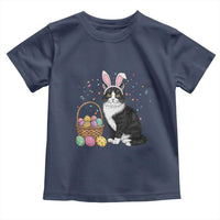 Easter Day Cat Bunny Ears Eggs Graphic Toddler T Shirt - Wonder Print Shop