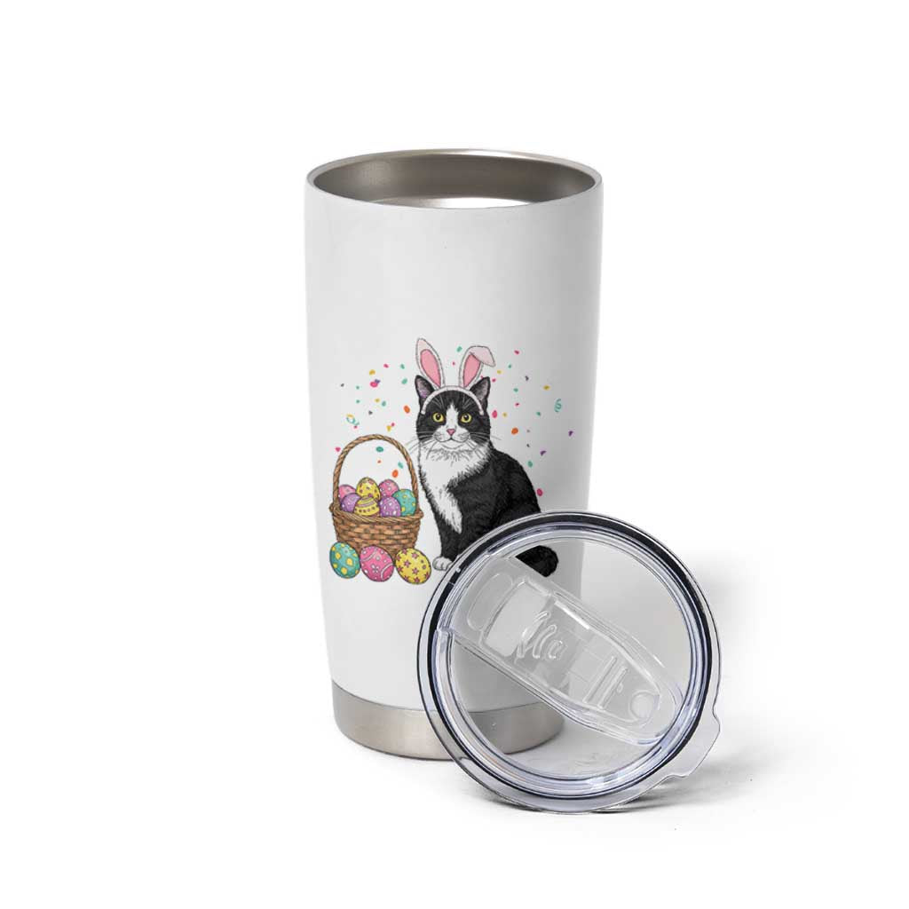 Easter Day Cat Bunny Ears Eggs Graphic Tumbler Cup - Wonder Print Shop