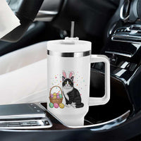 Easter Day Cat Bunny Ears Eggs Graphic Tumbler With Handle - Wonder Print Shop