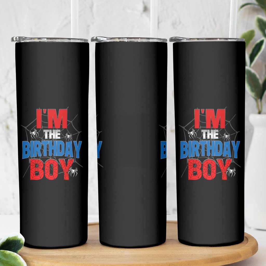 Spider Birthday Boy Skinny Tumbler Spiders Lover Bday Party