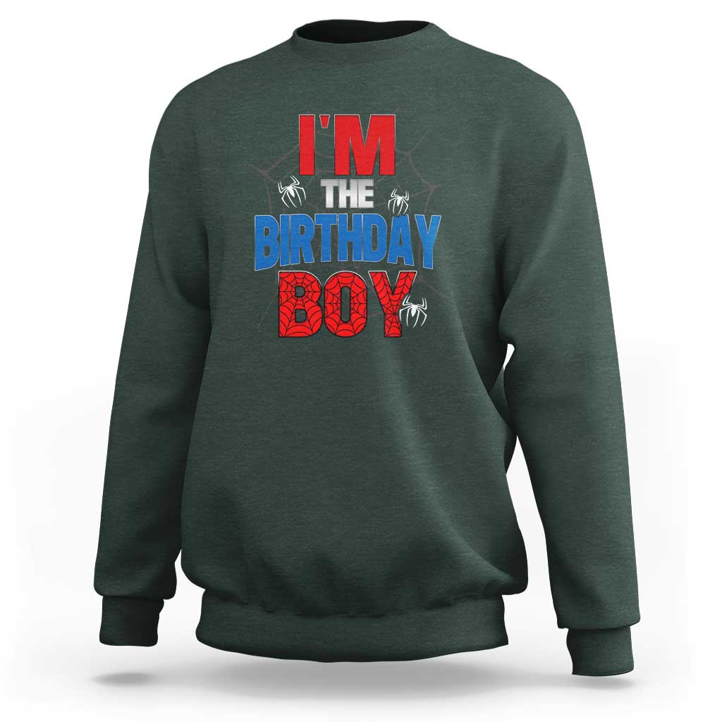 Spider Birthday Boy Sweatshirt Spiders Web Bday Party