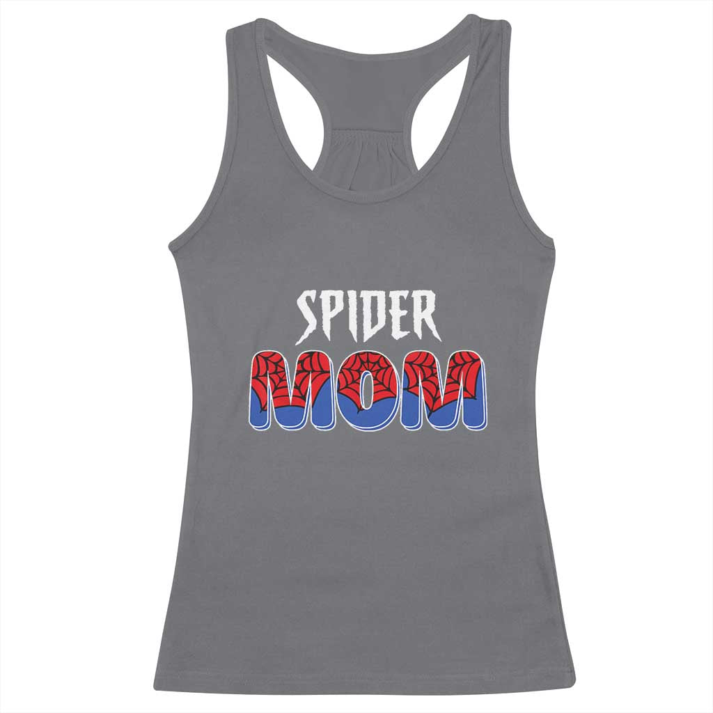 Funny Spider Mom Racerback Tank Top Son Birthday Party