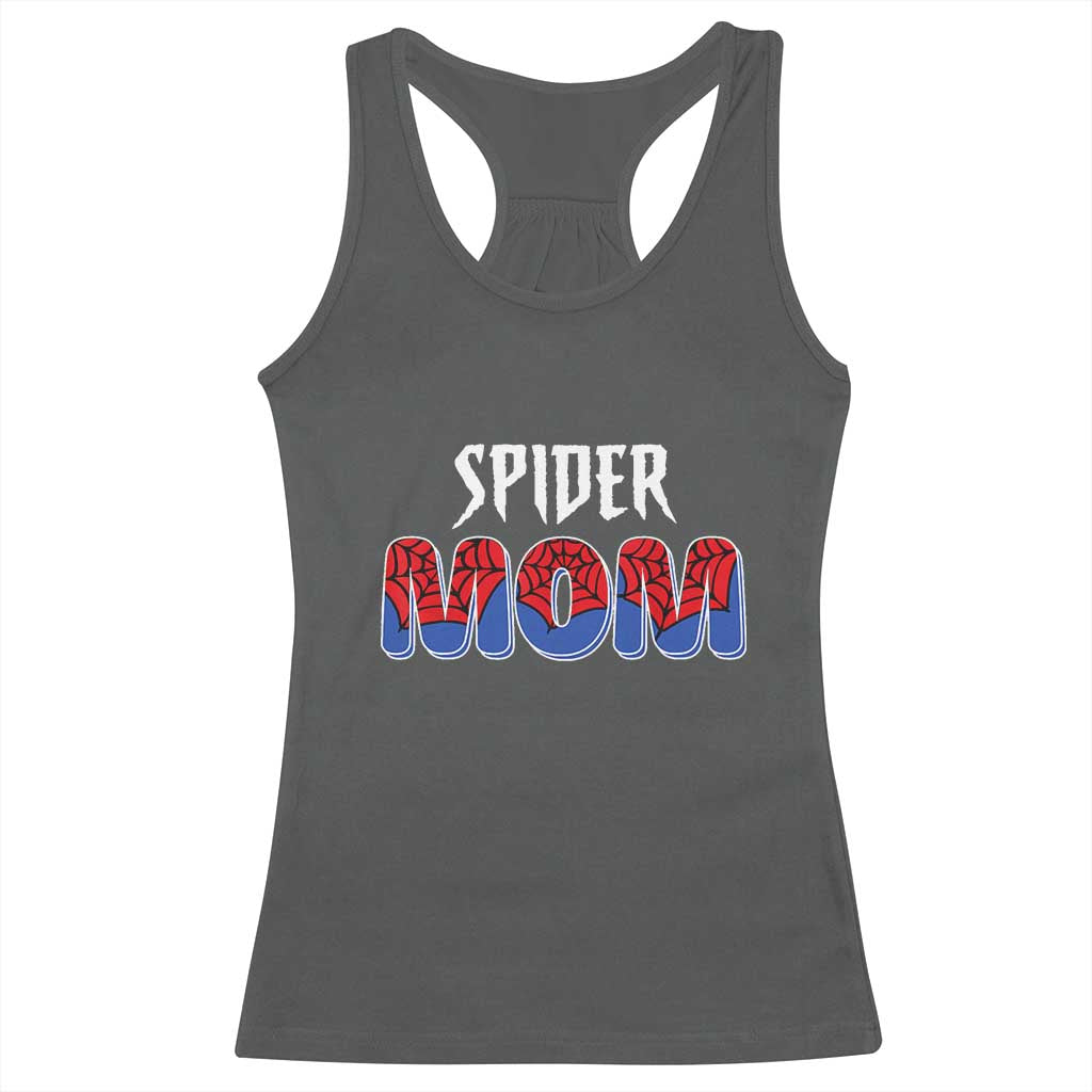 Funny Spider Mom Racerback Tank Top Son Birthday Party