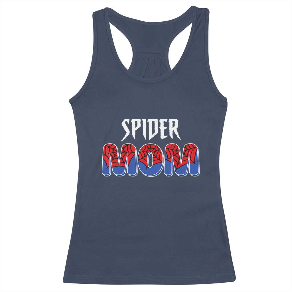 Funny Spider Mom Racerback Tank Top Son Birthday Party