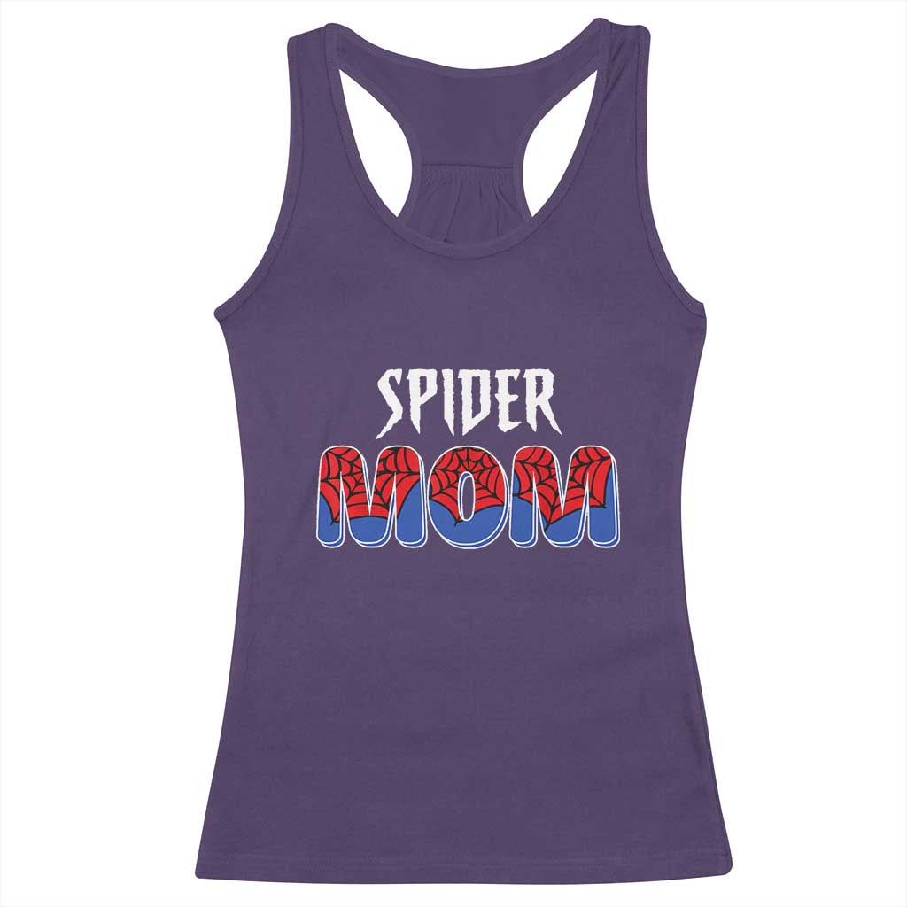 Funny Spider Mom Racerback Tank Top Son Birthday Party