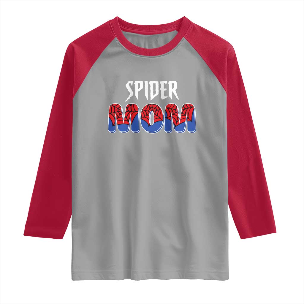 Funny Spider Mom Raglan Shirt Son Birthday Party