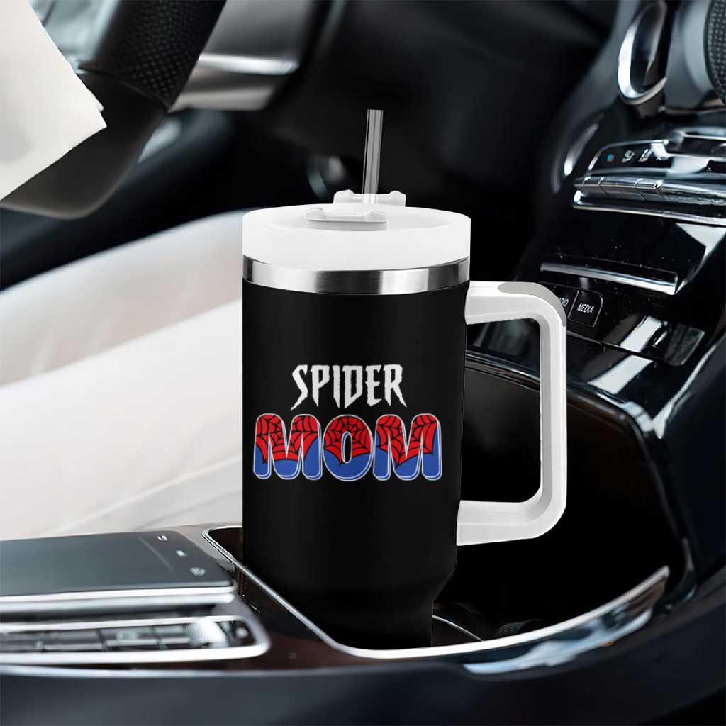Funny Spider Mom Tumbler With Handle Son Birthday Party