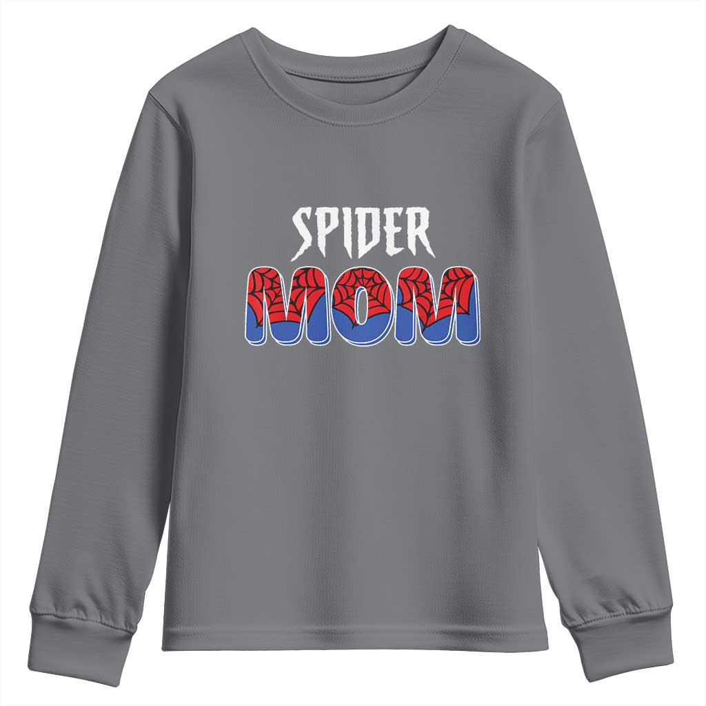 Funny Spider Mom Youth Sweatshirt Son Birthday Party