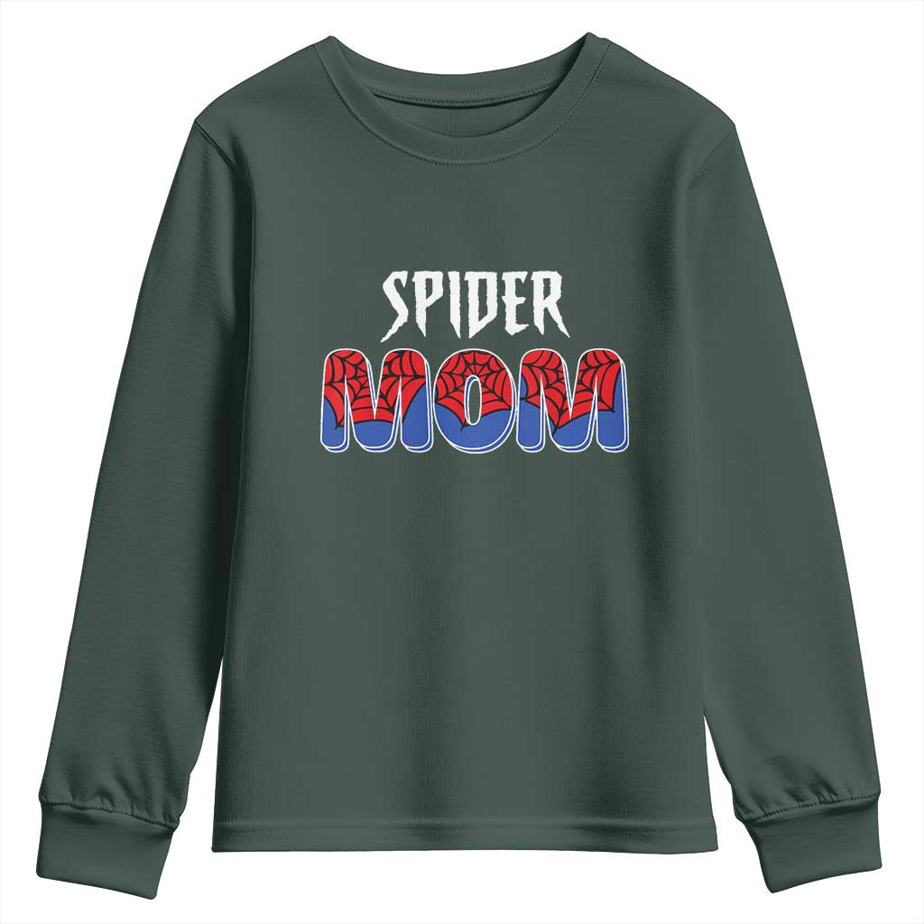 Funny Spider Mom Youth Sweatshirt Son Birthday Party