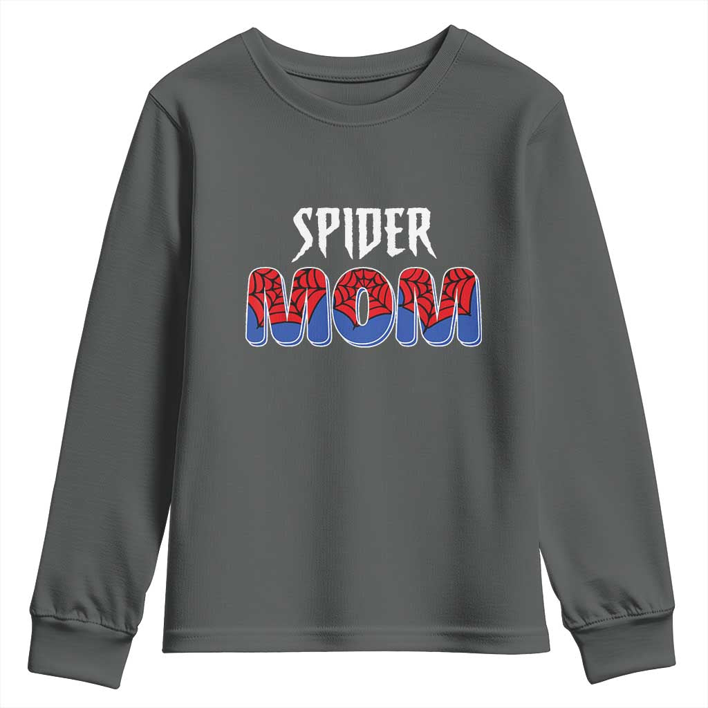 Funny Spider Mom Youth Sweatshirt Son Birthday Party