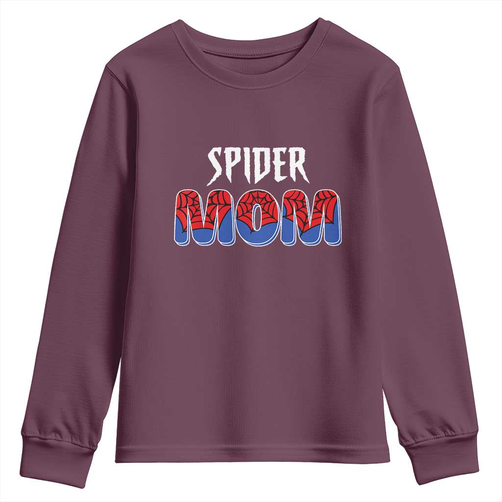 Funny Spider Mom Youth Sweatshirt Son Birthday Party