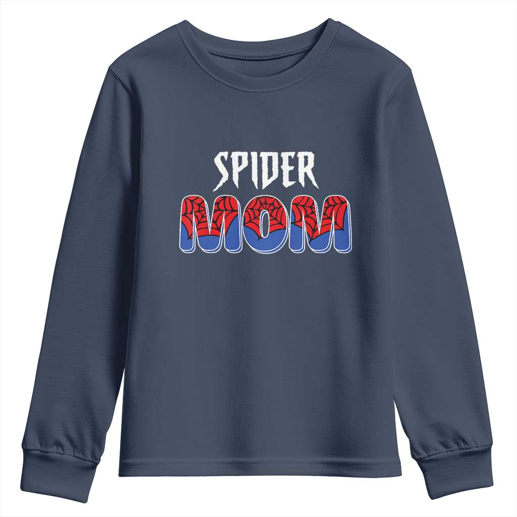 Funny Spider Mom Youth Sweatshirt Son Birthday Party