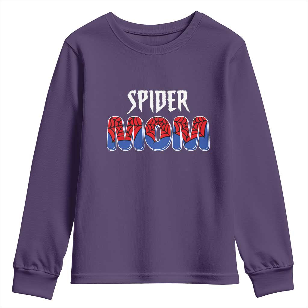 Funny Spider Mom Youth Sweatshirt Son Birthday Party