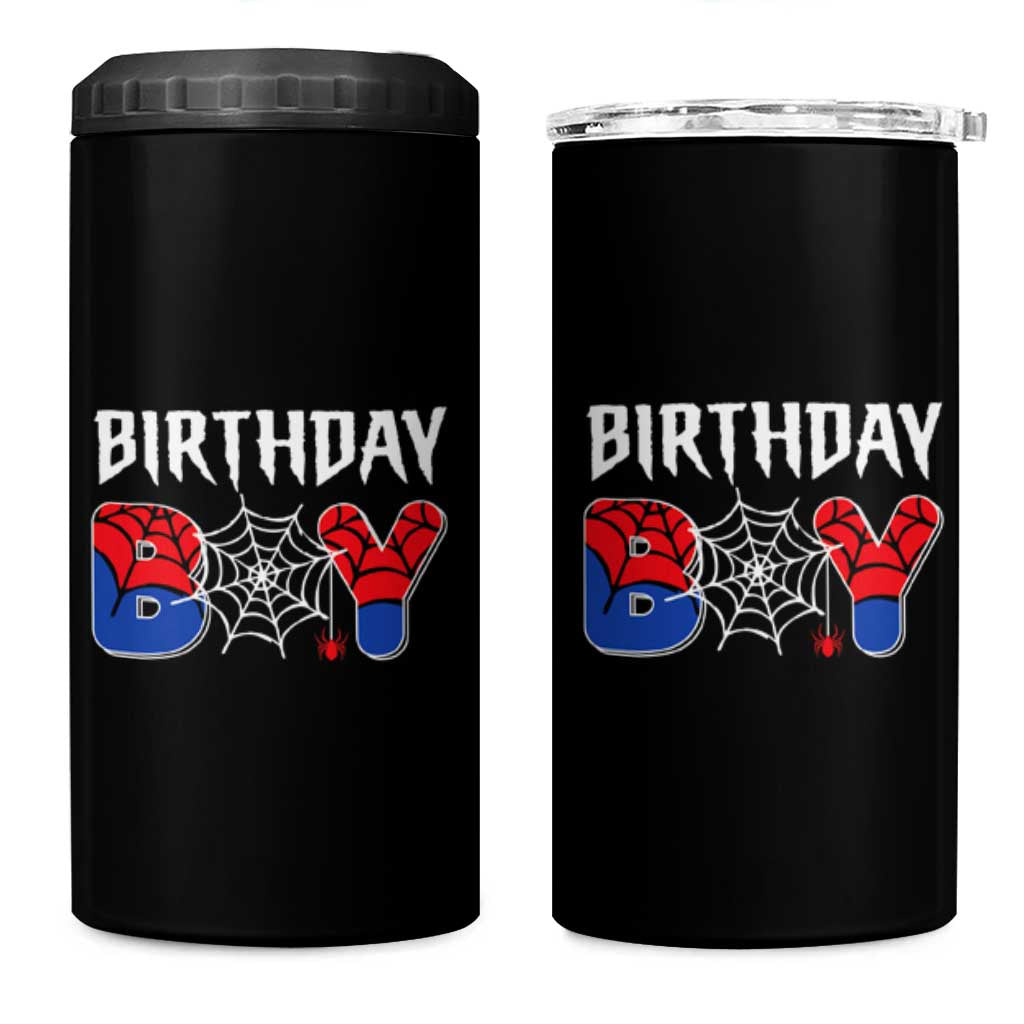 Spider Birthday Boy 4 in 1 Can Cooler Tumbler Bday Spiders Party