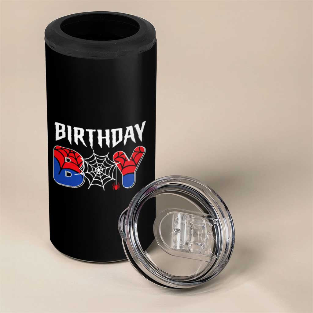 Spider Birthday Boy 4 in 1 Can Cooler Tumbler Bday Spiders Party